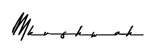 A sleek calligraphic signature for name Mkushwah utilizing Asem Kandis PERSONAL USE styling. Great for adding personal signatures to photos and art. Mkushwah signature style 9 images and pictures png