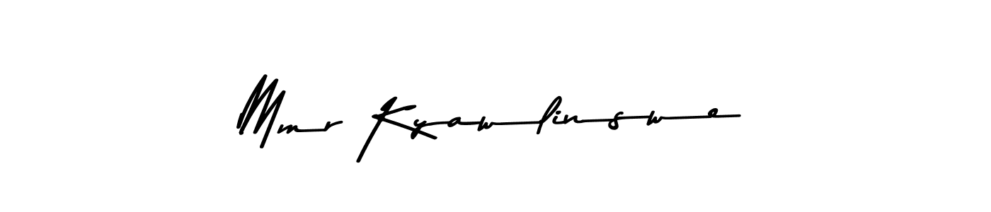 Design your own signature with our free online signature maker. With this signature software, you can create a handwritten (Asem Kandis PERSONAL USE) signature for name Mmr Kyawlinswe. Mmr Kyawlinswe signature style 9 images and pictures png