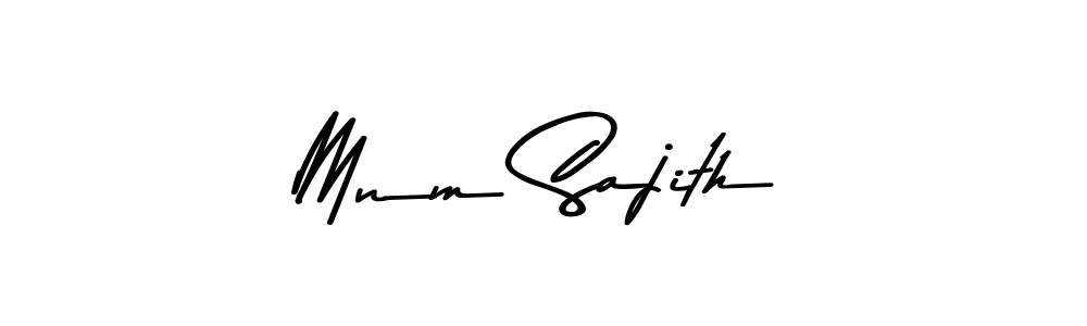 Also You can easily find your signature by using the search form. We will create Mnm Sajith name handwritten signature images for you free of cost using Asem Kandis PERSONAL USE sign style. Mnm Sajith signature style 9 images and pictures png