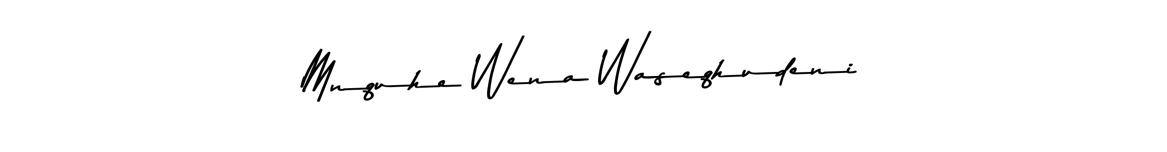 How to make Mnquhe Wena Waseqhudeni name signature. Use Asem Kandis PERSONAL USE style for creating short signs online. This is the latest handwritten sign. Mnquhe Wena Waseqhudeni signature style 9 images and pictures png