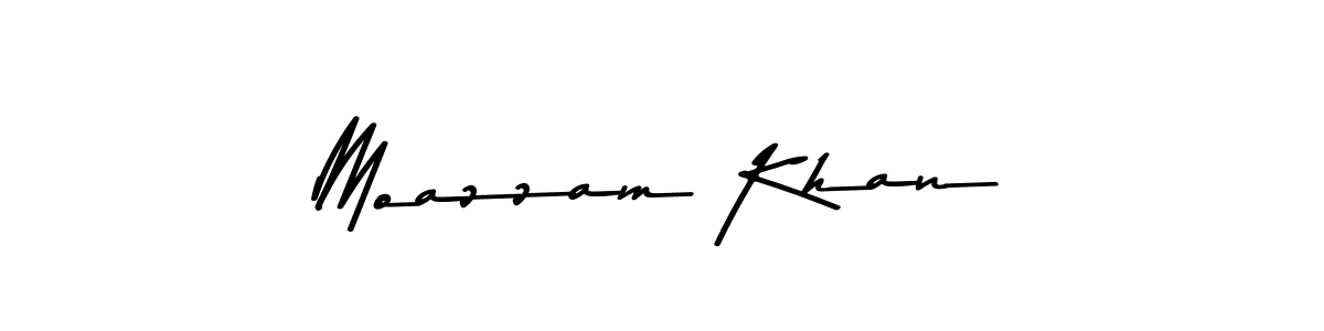 Make a beautiful signature design for name Moazzam Khan. With this signature (Asem Kandis PERSONAL USE) style, you can create a handwritten signature for free. Moazzam Khan signature style 9 images and pictures png