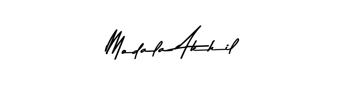 This is the best signature style for the Modala Akhil name. Also you like these signature font (Asem Kandis PERSONAL USE). Mix name signature. Modala Akhil signature style 9 images and pictures png