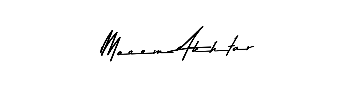 Design your own signature with our free online signature maker. With this signature software, you can create a handwritten (Asem Kandis PERSONAL USE) signature for name Moeem Akhtar. Moeem Akhtar signature style 9 images and pictures png