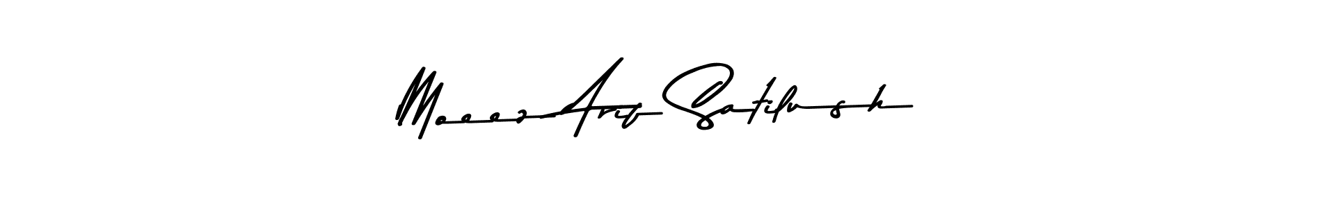 You should practise on your own different ways (Asem Kandis PERSONAL USE) to write your name (Moeez Arif Satilush) in signature. don't let someone else do it for you. Moeez Arif Satilush signature style 9 images and pictures png