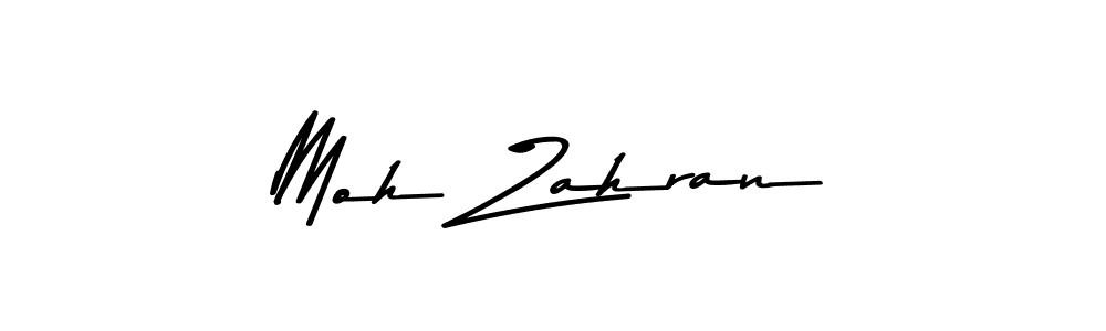 How to make Moh Zahran name signature. Use Asem Kandis PERSONAL USE style for creating short signs online. This is the latest handwritten sign. Moh Zahran signature style 9 images and pictures png