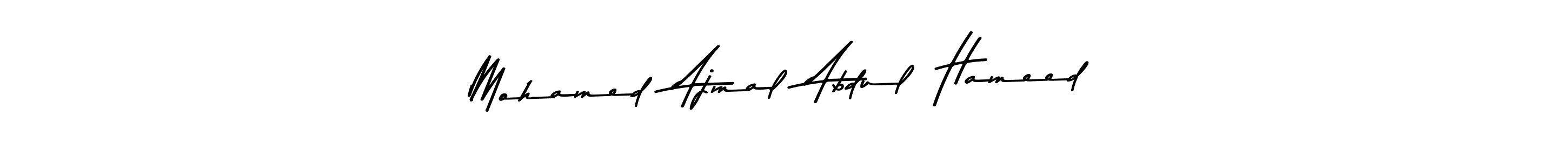 This is the best signature style for the Mohamed  Ajmal  Abdul  Hameed name. Also you like these signature font (Asem Kandis PERSONAL USE). Mix name signature. Mohamed  Ajmal  Abdul  Hameed signature style 9 images and pictures png