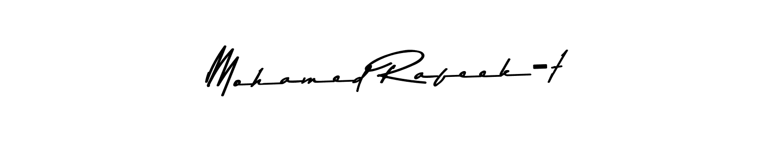 The best way (Asem Kandis PERSONAL USE) to make a short signature is to pick only two or three words in your name. The name Mohamed Rafeek-t include a total of six letters. For converting this name. Mohamed Rafeek-t signature style 9 images and pictures png