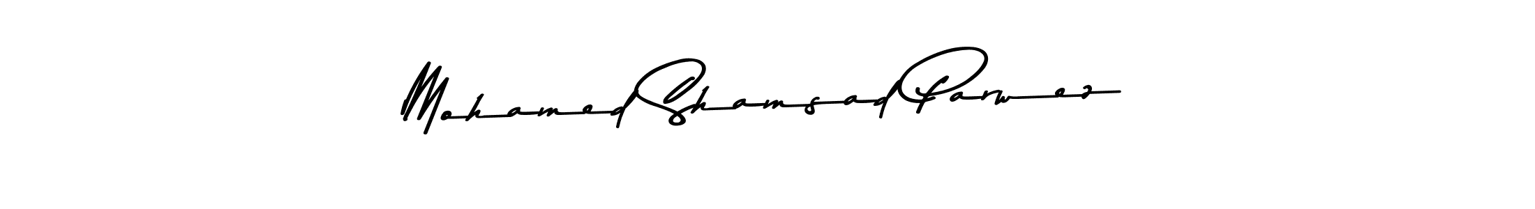 Create a beautiful signature design for name Mohamed Shamsad Parwez. With this signature (Asem Kandis PERSONAL USE) fonts, you can make a handwritten signature for free. Mohamed Shamsad Parwez signature style 9 images and pictures png