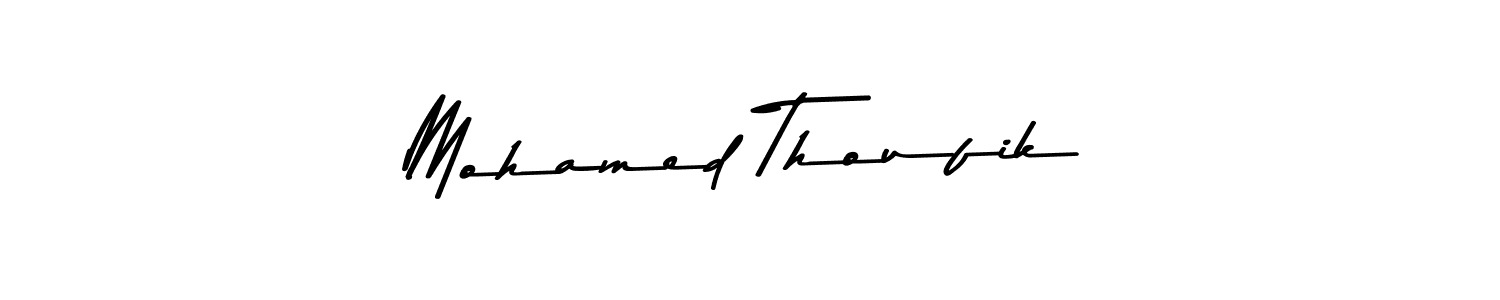 Make a beautiful signature design for name Mohamed Thoufik. With this signature (Asem Kandis PERSONAL USE) style, you can create a handwritten signature for free. Mohamed Thoufik signature style 9 images and pictures png