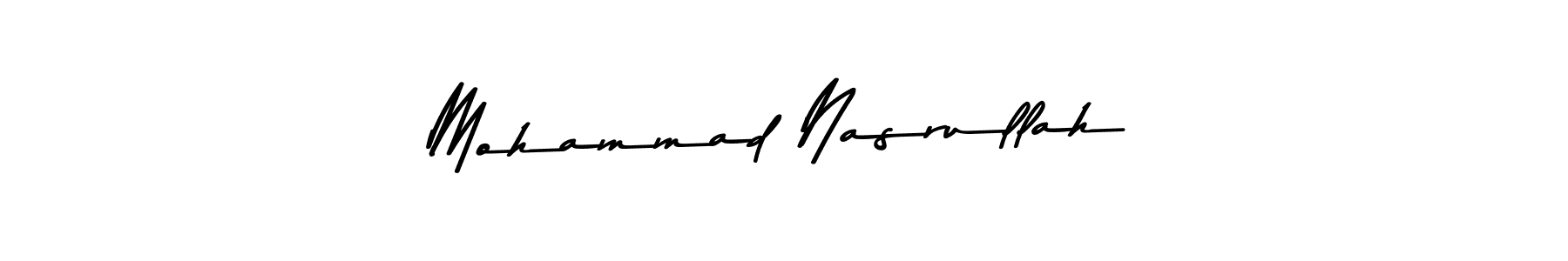 Also You can easily find your signature by using the search form. We will create Mohammad Nasrullah name handwritten signature images for you free of cost using Asem Kandis PERSONAL USE sign style. Mohammad Nasrullah signature style 9 images and pictures png
