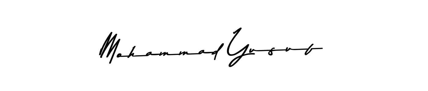 Make a beautiful signature design for name Mohammad Yusuf. With this signature (Asem Kandis PERSONAL USE) style, you can create a handwritten signature for free. Mohammad Yusuf signature style 9 images and pictures png