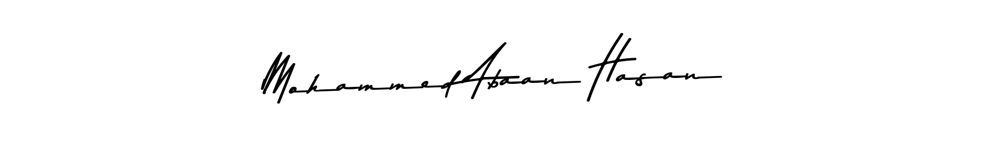 How to make Mohammed Abaan Hasan name signature. Use Asem Kandis PERSONAL USE style for creating short signs online. This is the latest handwritten sign. Mohammed Abaan Hasan signature style 9 images and pictures png