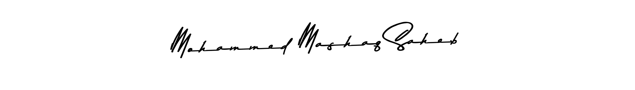 The best way (Asem Kandis PERSONAL USE) to make a short signature is to pick only two or three words in your name. The name Mohammed Mashaq Saheb include a total of six letters. For converting this name. Mohammed Mashaq Saheb signature style 9 images and pictures png