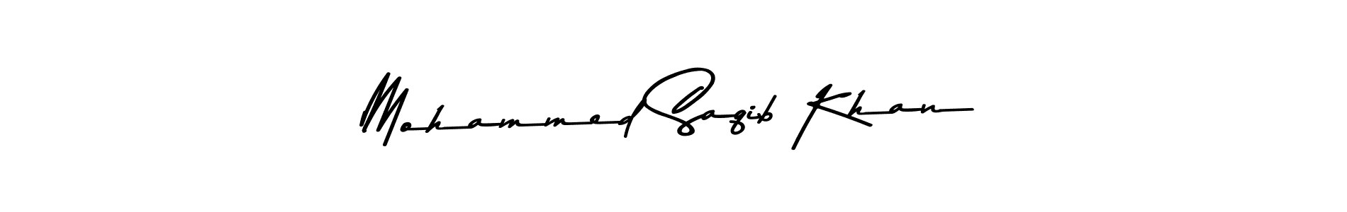 How to make Mohammed Saqib Khan name signature. Use Asem Kandis PERSONAL USE style for creating short signs online. This is the latest handwritten sign. Mohammed Saqib Khan signature style 9 images and pictures png