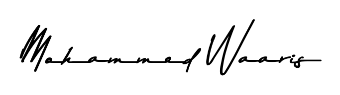 Similarly Asem Kandis PERSONAL USE is the best handwritten signature design. Signature creator online. You can use it as an online autograph creator for name Mohammed Waaris. Mohammed Waaris signature style 9 images and pictures png
