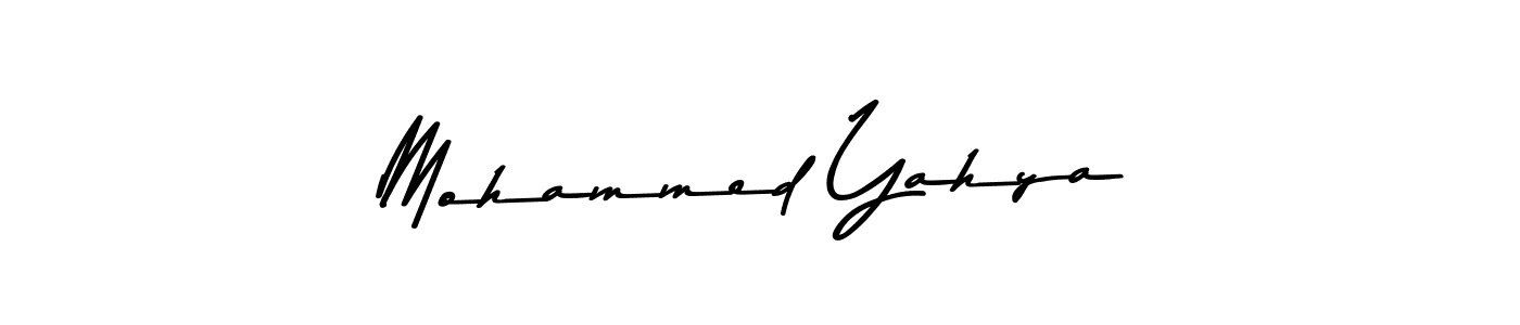 How to make Mohammed Yahya name signature. Use Asem Kandis PERSONAL USE style for creating short signs online. This is the latest handwritten sign. Mohammed Yahya signature style 9 images and pictures png