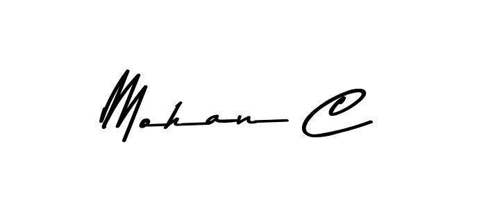 How to make Mohan C name signature. Use Asem Kandis PERSONAL USE style for creating short signs online. This is the latest handwritten sign. Mohan C signature style 9 images and pictures png