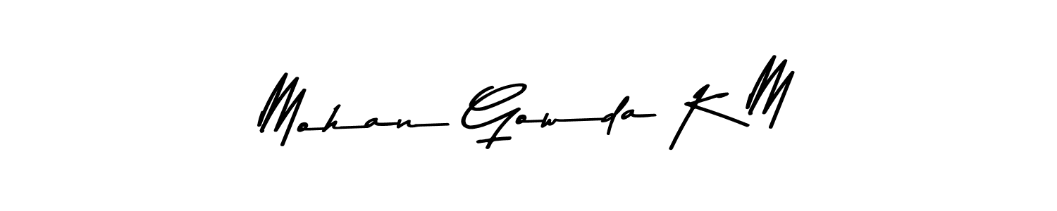This is the best signature style for the Mohan Gowda K M name. Also you like these signature font (Asem Kandis PERSONAL USE). Mix name signature. Mohan Gowda K M signature style 9 images and pictures png