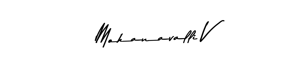 Create a beautiful signature design for name Mohanavalli V. With this signature (Asem Kandis PERSONAL USE) fonts, you can make a handwritten signature for free. Mohanavalli V signature style 9 images and pictures png