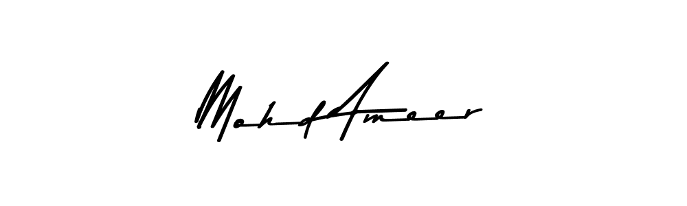 Create a beautiful signature design for name Mohd Ameer. With this signature (Asem Kandis PERSONAL USE) fonts, you can make a handwritten signature for free. Mohd Ameer signature style 9 images and pictures png