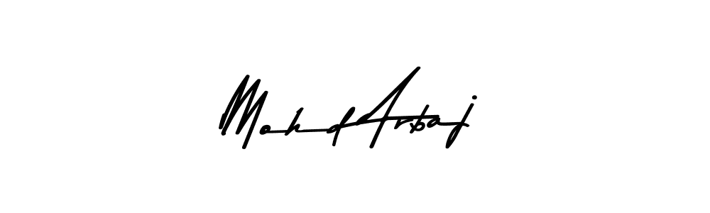 How to make Mohd Arbaj name signature. Use Asem Kandis PERSONAL USE style for creating short signs online. This is the latest handwritten sign. Mohd Arbaj signature style 9 images and pictures png