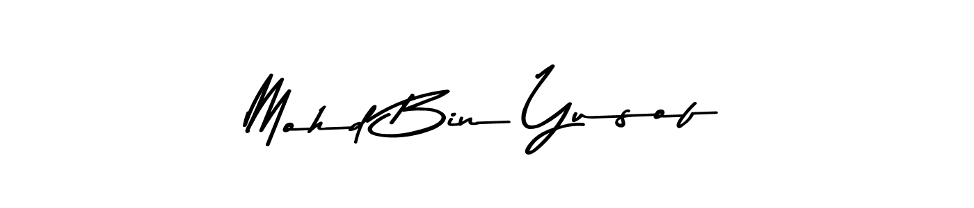 Mohd Bin Yusof stylish signature style. Best Handwritten Sign (Asem Kandis PERSONAL USE) for my name. Handwritten Signature Collection Ideas for my name Mohd Bin Yusof. Mohd Bin Yusof signature style 9 images and pictures png