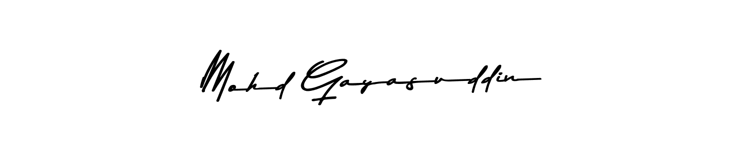 How to make Mohd Gayasuddin name signature. Use Asem Kandis PERSONAL USE style for creating short signs online. This is the latest handwritten sign. Mohd Gayasuddin signature style 9 images and pictures png