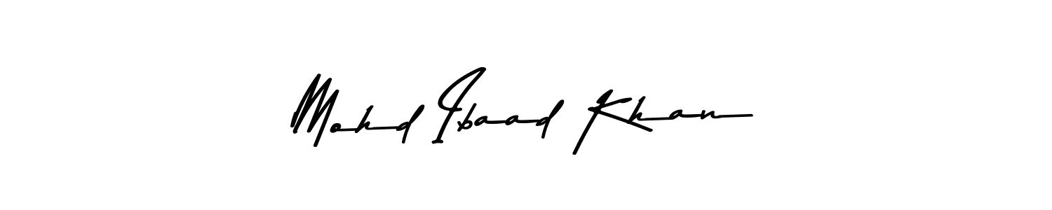 Make a beautiful signature design for name Mohd Ibaad Khan. With this signature (Asem Kandis PERSONAL USE) style, you can create a handwritten signature for free. Mohd Ibaad Khan signature style 9 images and pictures png