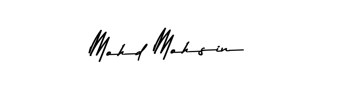 How to make Mohd Mohsin name signature. Use Asem Kandis PERSONAL USE style for creating short signs online. This is the latest handwritten sign. Mohd Mohsin signature style 9 images and pictures png