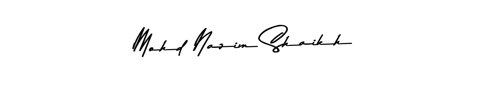 The best way (Asem Kandis PERSONAL USE) to make a short signature is to pick only two or three words in your name. The name Mohd Nazim Shaikh include a total of six letters. For converting this name. Mohd Nazim Shaikh signature style 9 images and pictures png