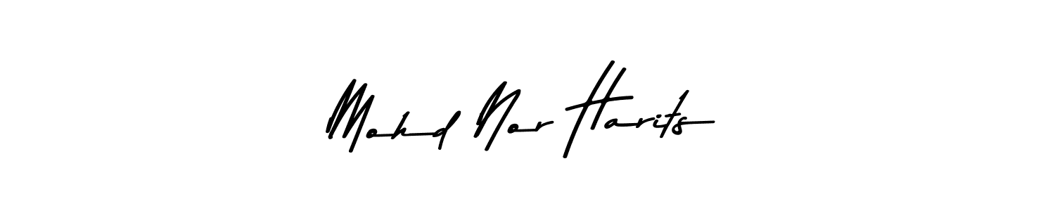 The best way (Asem Kandis PERSONAL USE) to make a short signature is to pick only two or three words in your name. The name Mohd Nor Harits include a total of six letters. For converting this name. Mohd Nor Harits signature style 9 images and pictures png