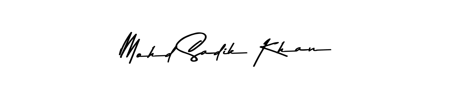 The best way (Asem Kandis PERSONAL USE) to make a short signature is to pick only two or three words in your name. The name Mohd Sadik Khan include a total of six letters. For converting this name. Mohd Sadik Khan signature style 9 images and pictures png