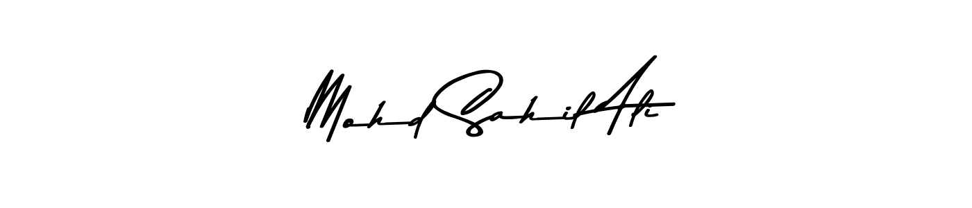How to make Mohd Sahil Ali name signature. Use Asem Kandis PERSONAL USE style for creating short signs online. This is the latest handwritten sign. Mohd Sahil Ali signature style 9 images and pictures png