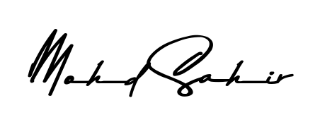 Try this chic Mohd Sahir handwritten sign style. Using Asem Kandis PERSONAL USE font elements, it gives your name a sleek, memorable identity. Mohd Sahir signature style 9 images and pictures png