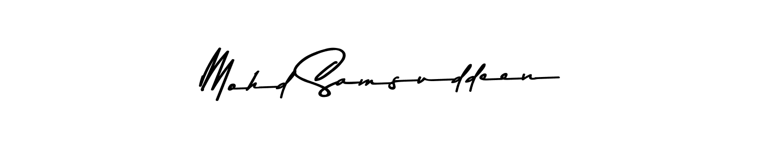 Create a beautiful signature design for name Mohd Samsuddeen. With this signature (Asem Kandis PERSONAL USE) fonts, you can make a handwritten signature for free. Mohd Samsuddeen signature style 9 images and pictures png