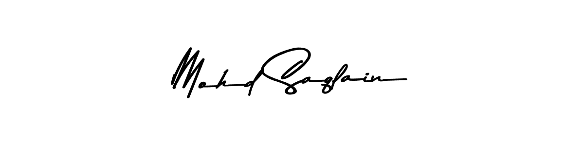 Design your own signature with our free online signature maker. With this signature software, you can create a handwritten (Asem Kandis PERSONAL USE) signature for name Mohd Saqlain. Mohd Saqlain signature style 9 images and pictures png