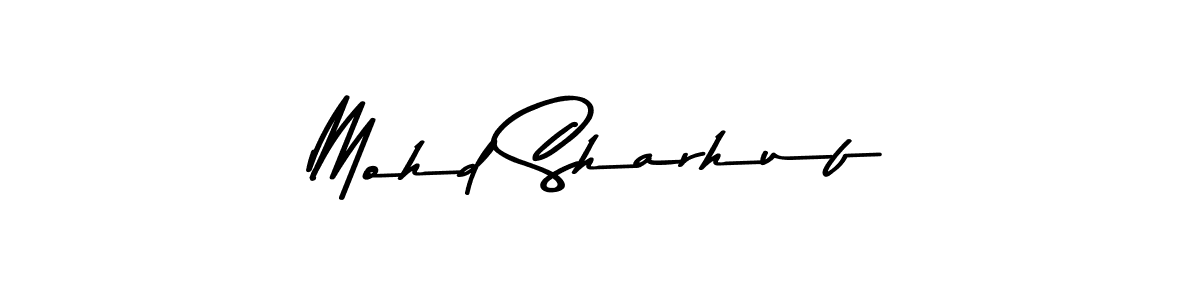 How to make Mohd Sharhuf name signature. Use Asem Kandis PERSONAL USE style for creating short signs online. This is the latest handwritten sign. Mohd Sharhuf signature style 9 images and pictures png