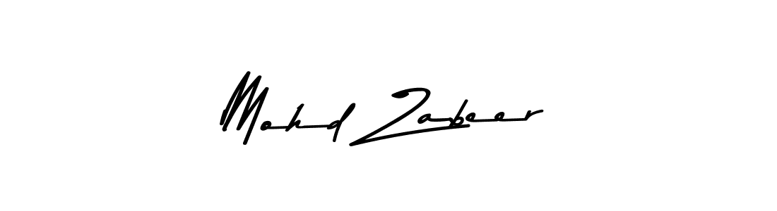 Create a beautiful signature design for name Mohd Zabeer. With this signature (Asem Kandis PERSONAL USE) fonts, you can make a handwritten signature for free. Mohd Zabeer signature style 9 images and pictures png