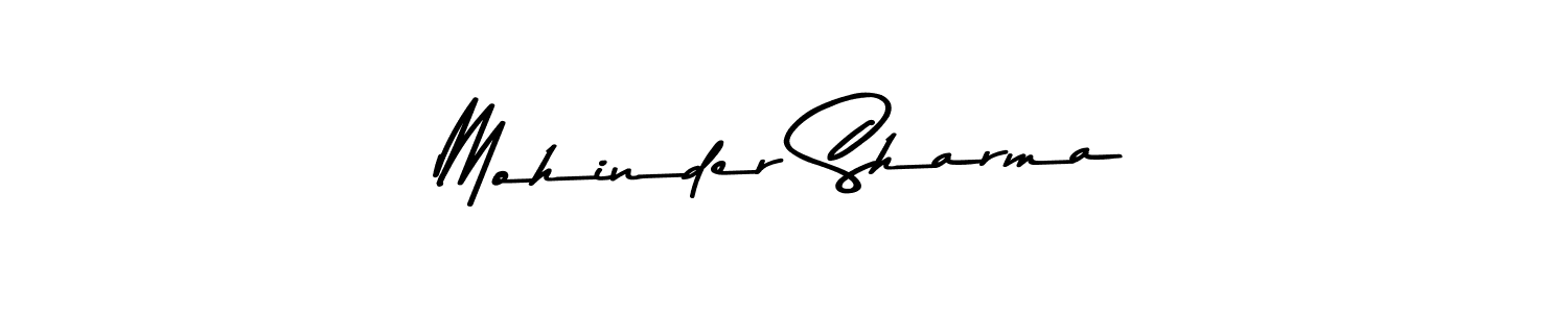 How to make Mohinder Sharma name signature. Use Asem Kandis PERSONAL USE style for creating short signs online. This is the latest handwritten sign. Mohinder Sharma signature style 9 images and pictures png