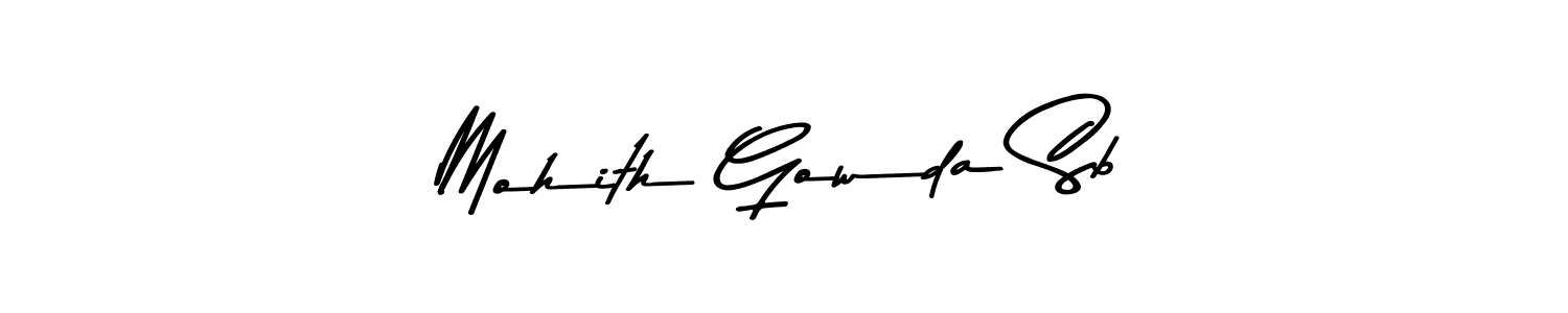 Create a beautiful signature design for name Mohith Gowda Sb. With this signature (Asem Kandis PERSONAL USE) fonts, you can make a handwritten signature for free. Mohith Gowda Sb signature style 9 images and pictures png