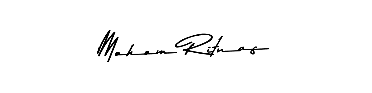 How to make Mohom Ritnas name signature. Use Asem Kandis PERSONAL USE style for creating short signs online. This is the latest handwritten sign. Mohom Ritnas signature style 9 images and pictures png