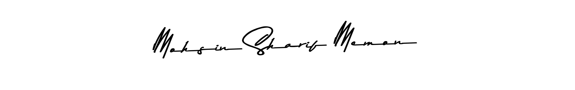 How to make Mohsin Sharif Memon name signature. Use Asem Kandis PERSONAL USE style for creating short signs online. This is the latest handwritten sign. Mohsin Sharif Memon signature style 9 images and pictures png