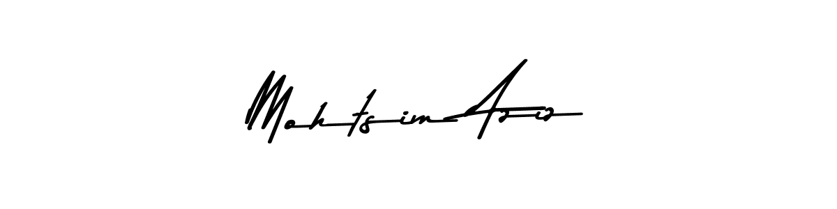 Make a beautiful signature design for name Mohtsim Aziz. With this signature (Asem Kandis PERSONAL USE) style, you can create a handwritten signature for free. Mohtsim Aziz signature style 9 images and pictures png