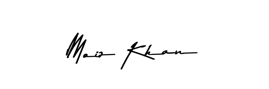 How to make Moiz Khan name signature. Use Asem Kandis PERSONAL USE style for creating short signs online. This is the latest handwritten sign. Moiz Khan signature style 9 images and pictures png