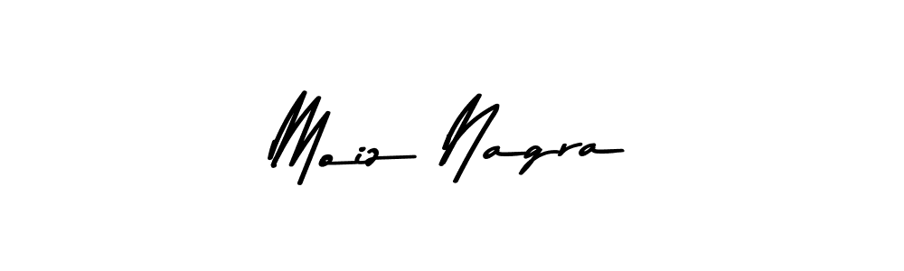 How to make Moiz Nagra name signature. Use Asem Kandis PERSONAL USE style for creating short signs online. This is the latest handwritten sign. Moiz Nagra signature style 9 images and pictures png