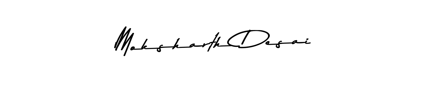 You should practise on your own different ways (Asem Kandis PERSONAL USE) to write your name (Moksharth Desai) in signature. don't let someone else do it for you. Moksharth Desai signature style 9 images and pictures png