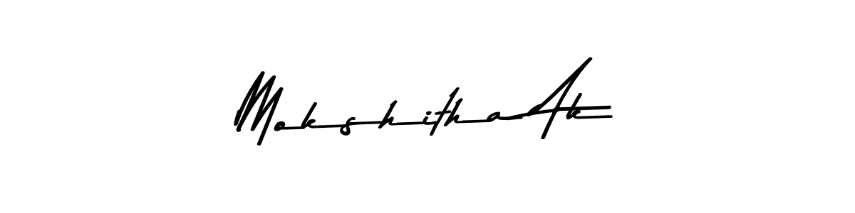 You should practise on your own different ways (Asem Kandis PERSONAL USE) to write your name (Mokshitha Ak) in signature. don't let someone else do it for you. Mokshitha Ak signature style 9 images and pictures png