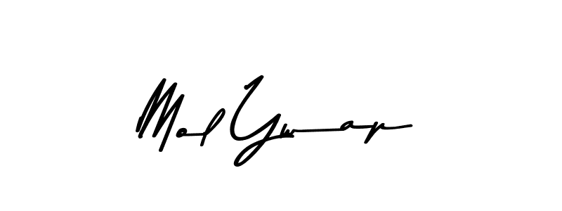 Design your own signature with our free online signature maker. With this signature software, you can create a handwritten (Asem Kandis PERSONAL USE) signature for name Mol Ywap. Mol Ywap signature style 9 images and pictures png