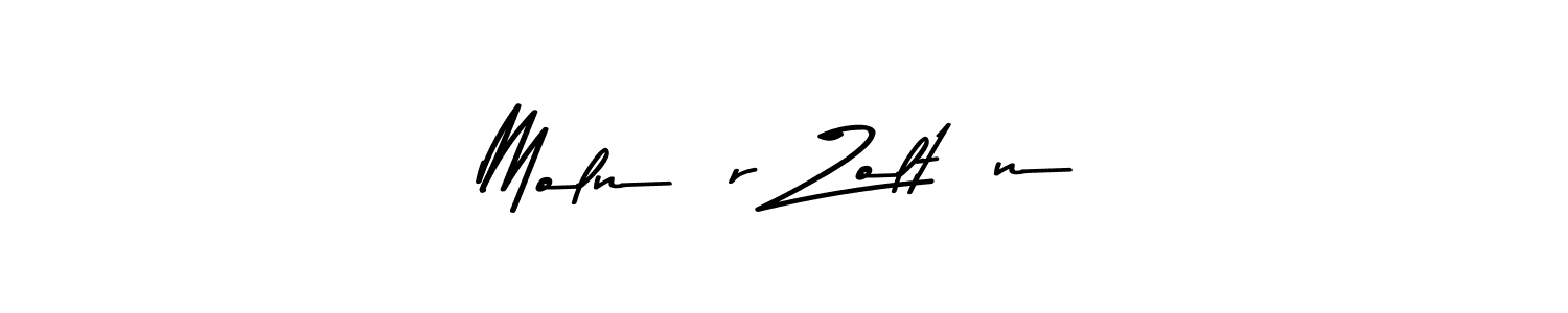 Create a beautiful signature design for name Molnár Zoltán. With this signature (Asem Kandis PERSONAL USE) fonts, you can make a handwritten signature for free. Molnár Zoltán signature style 9 images and pictures png