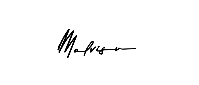 Make a beautiful signature design for name Molvisu. With this signature (Asem Kandis PERSONAL USE) style, you can create a handwritten signature for free. Molvisu signature style 9 images and pictures png